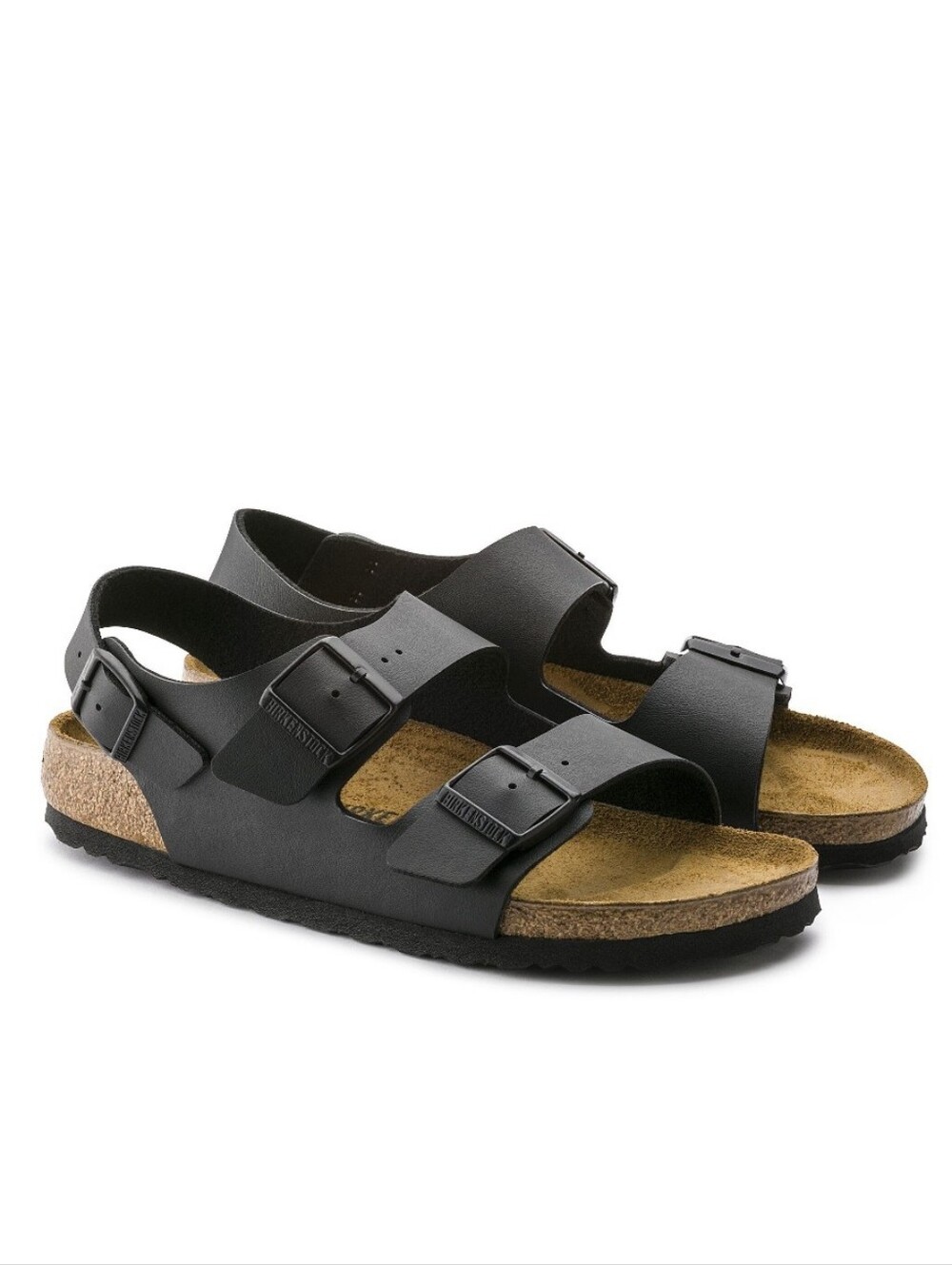 Birkenstock Milano Birko-Flor Black Adjustable Comfy Sandals